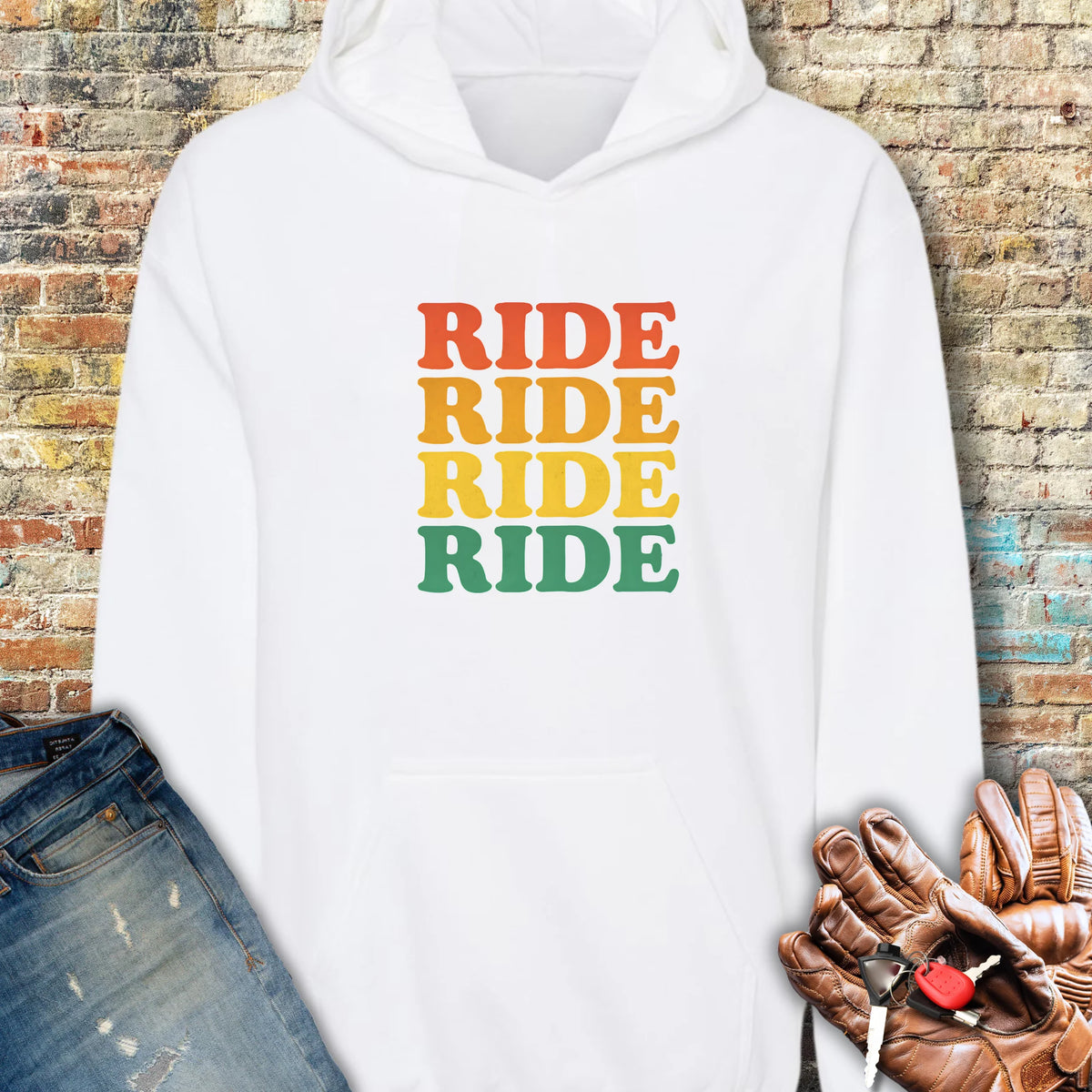 Ride Ride Ride Hoodie - White