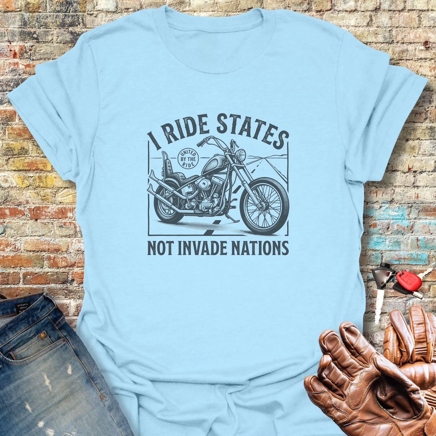 Ride States T-Shirt - Light Blue