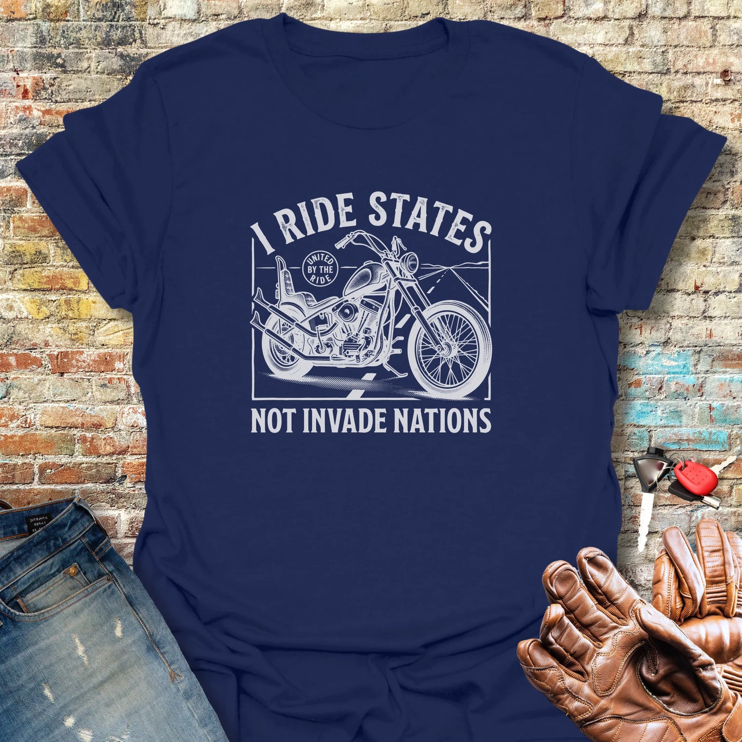 Ride States T-Shirt - Navy