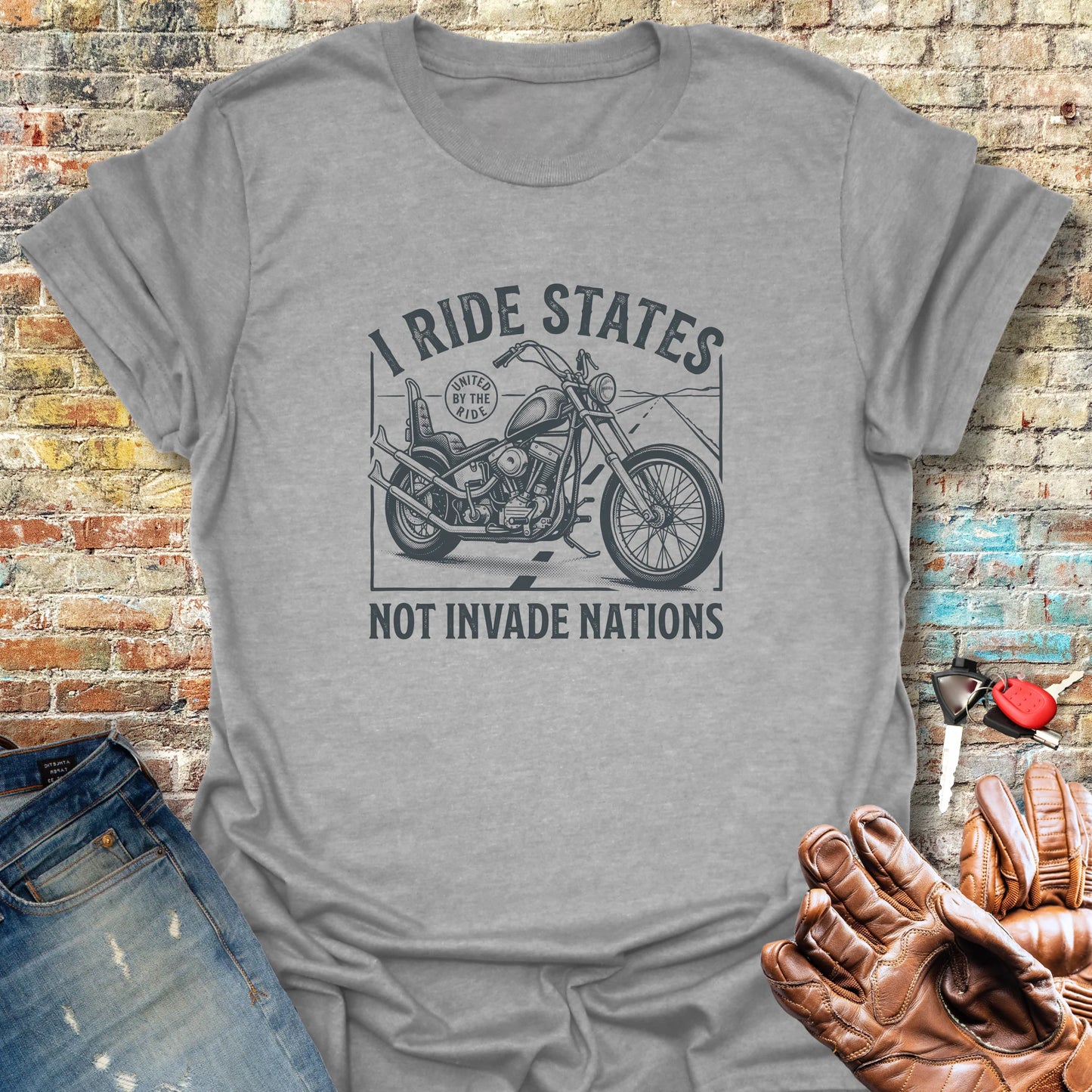 Ride States T-Shirt - Sport Grey