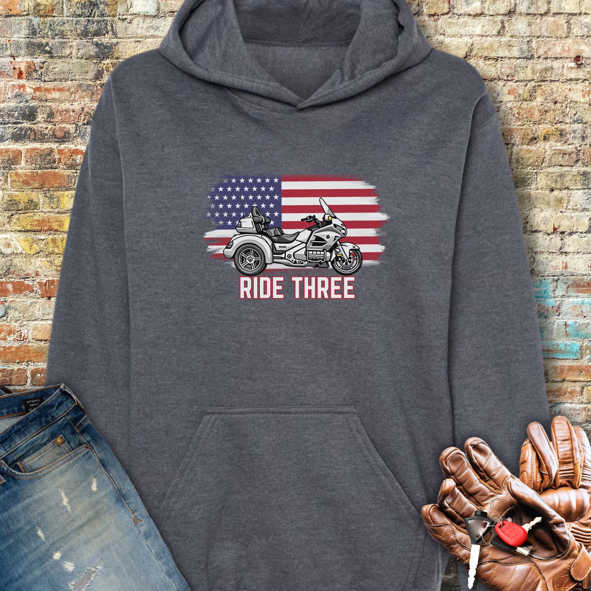 Ride Three Hoodie - Dark Heather