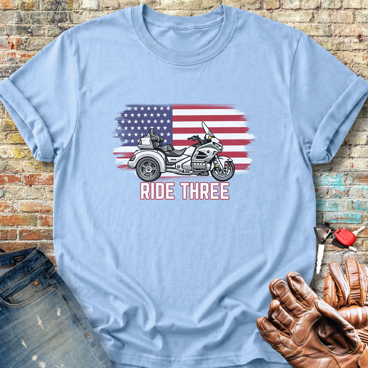 Ride Three Classic T-Shirt - Light Blue