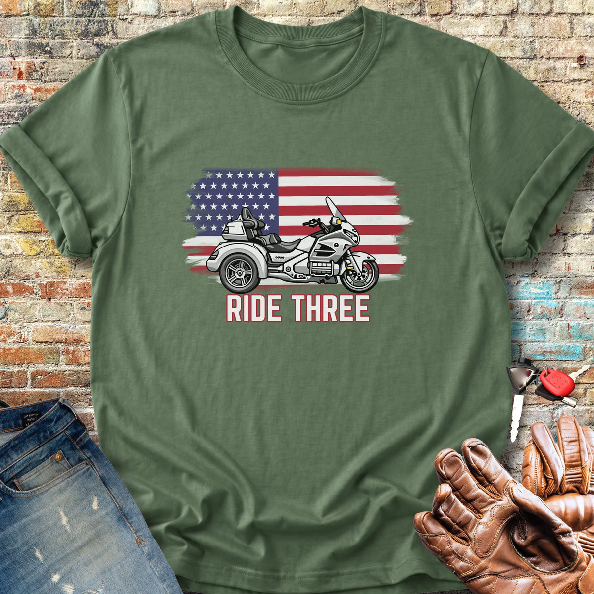 Ride Three Classic T-Shirt - Military Green