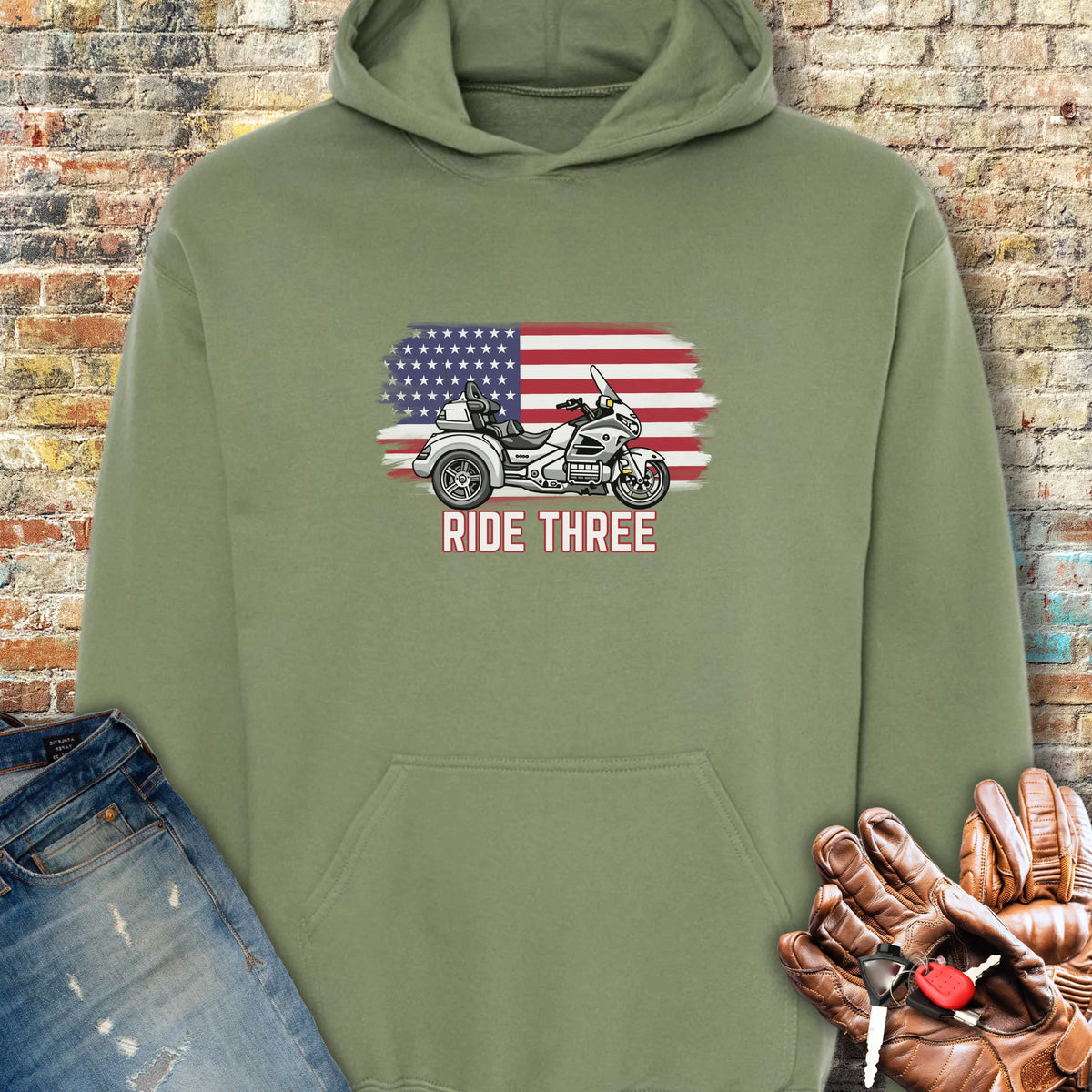 Ride Three Hoodie - Military Green