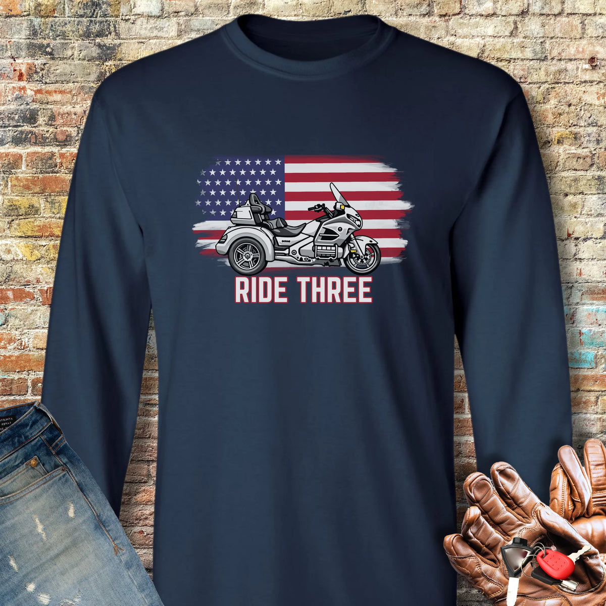 Ride Three Long Sleeve T-Shirt - Navy