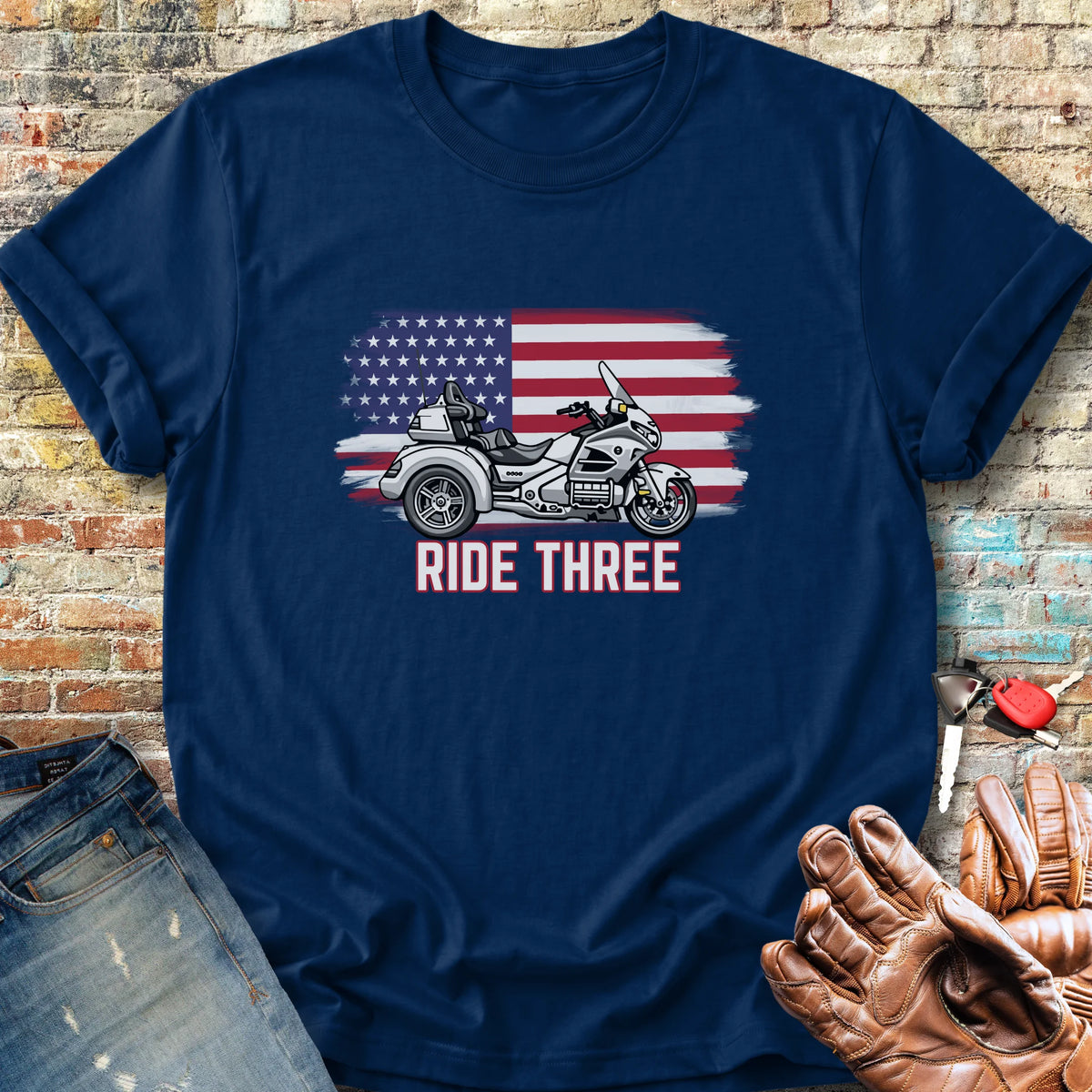 Ride Three Classic T-Shirt - Navy