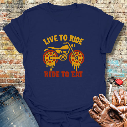 Ride To Eat T-Shirt - Navy