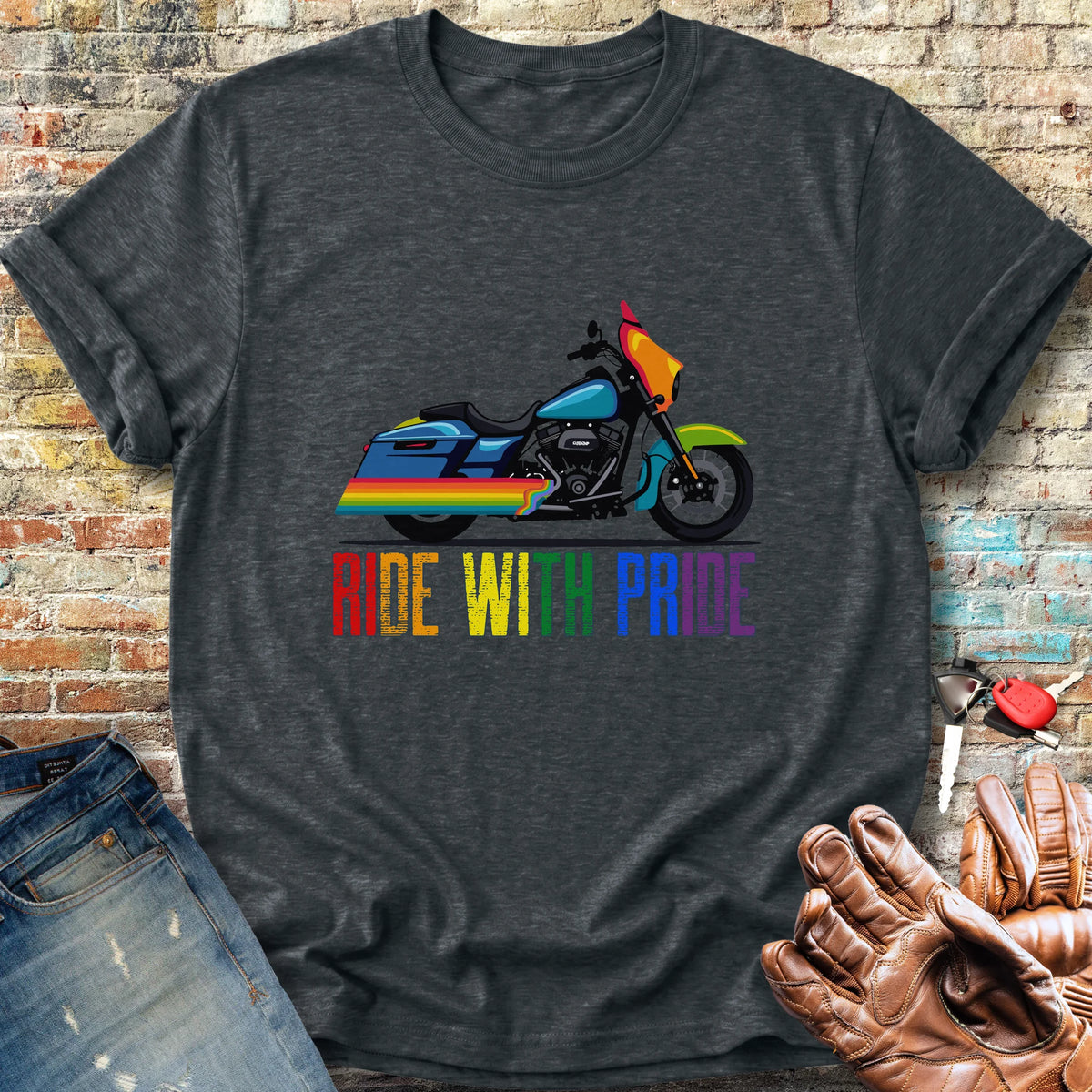Ride With Pride Classic T-Shirt - Dark Heather