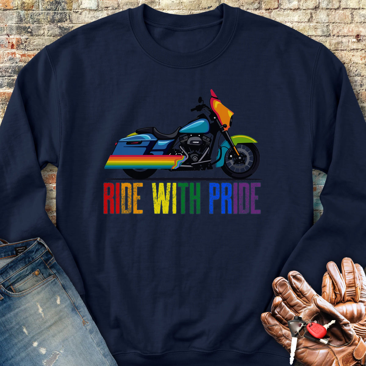 Ride With Pride Sweatshirt - Navy