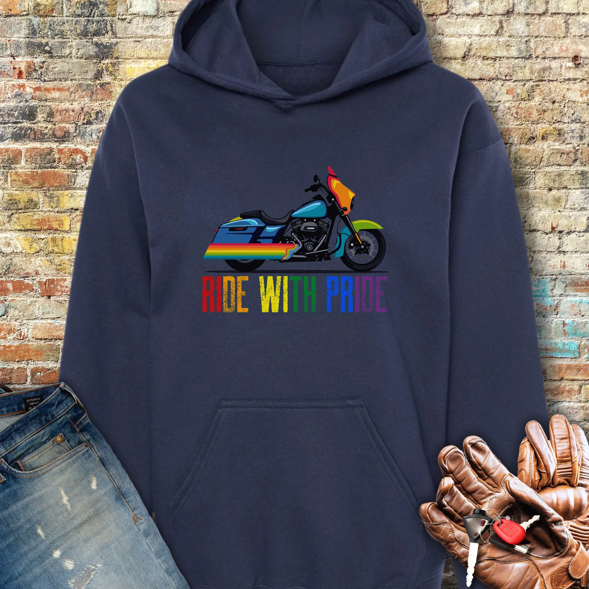 Ride With Pride Hoodie - Navy