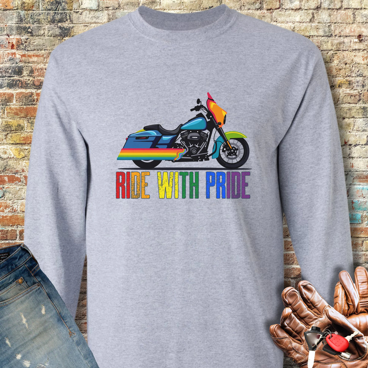 Ride With Pride Long Sleeve T-Shirt - Sport Grey