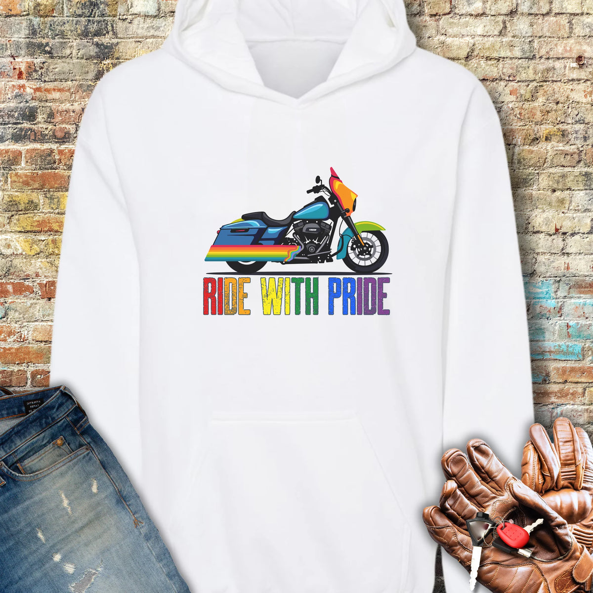 Ride With Pride Hoodie - White