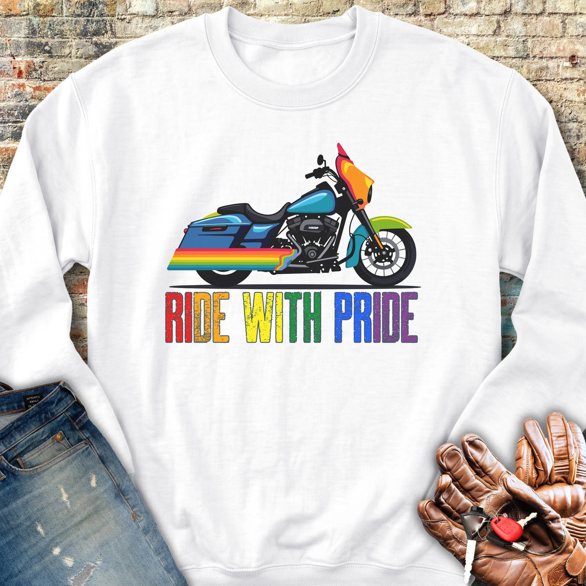 Ride With Pride Sweatshirt - White