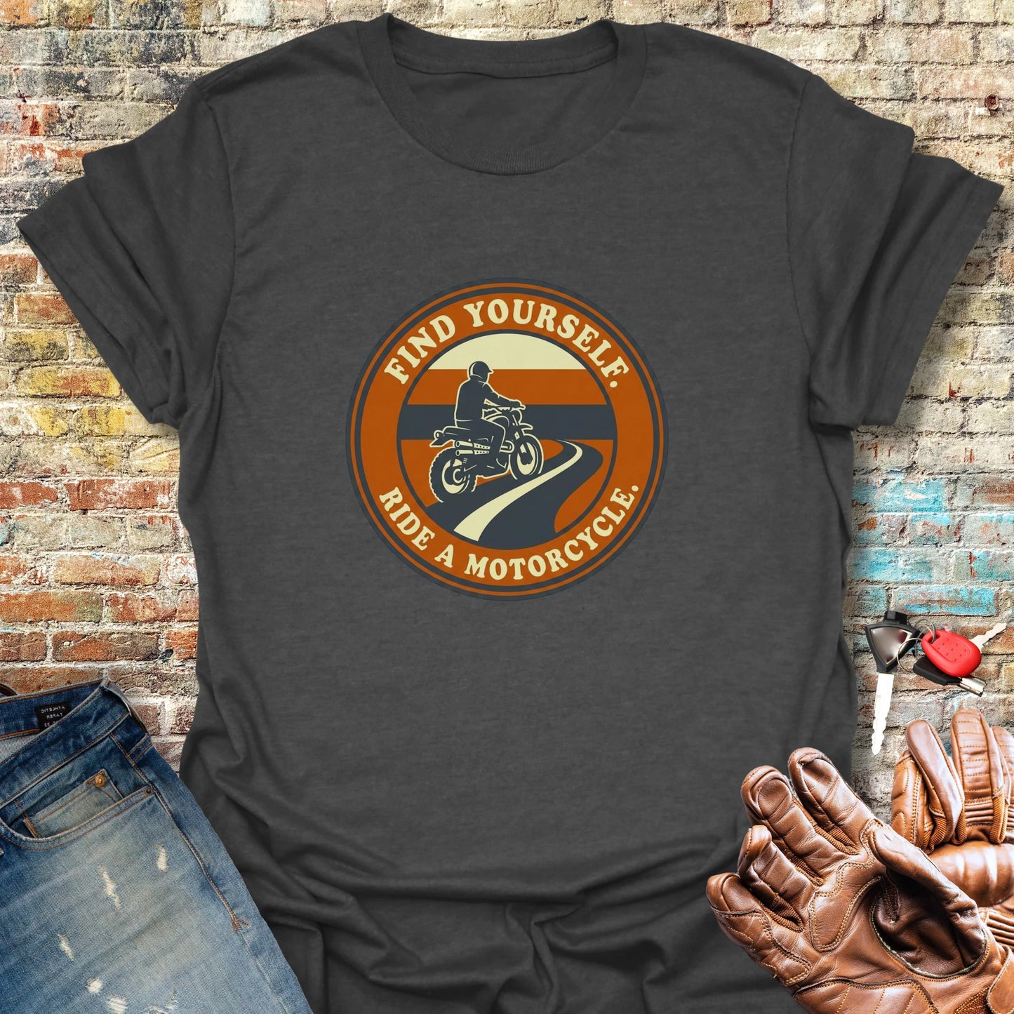 Ride a Motorcycle T-Shirt - Dark Heather