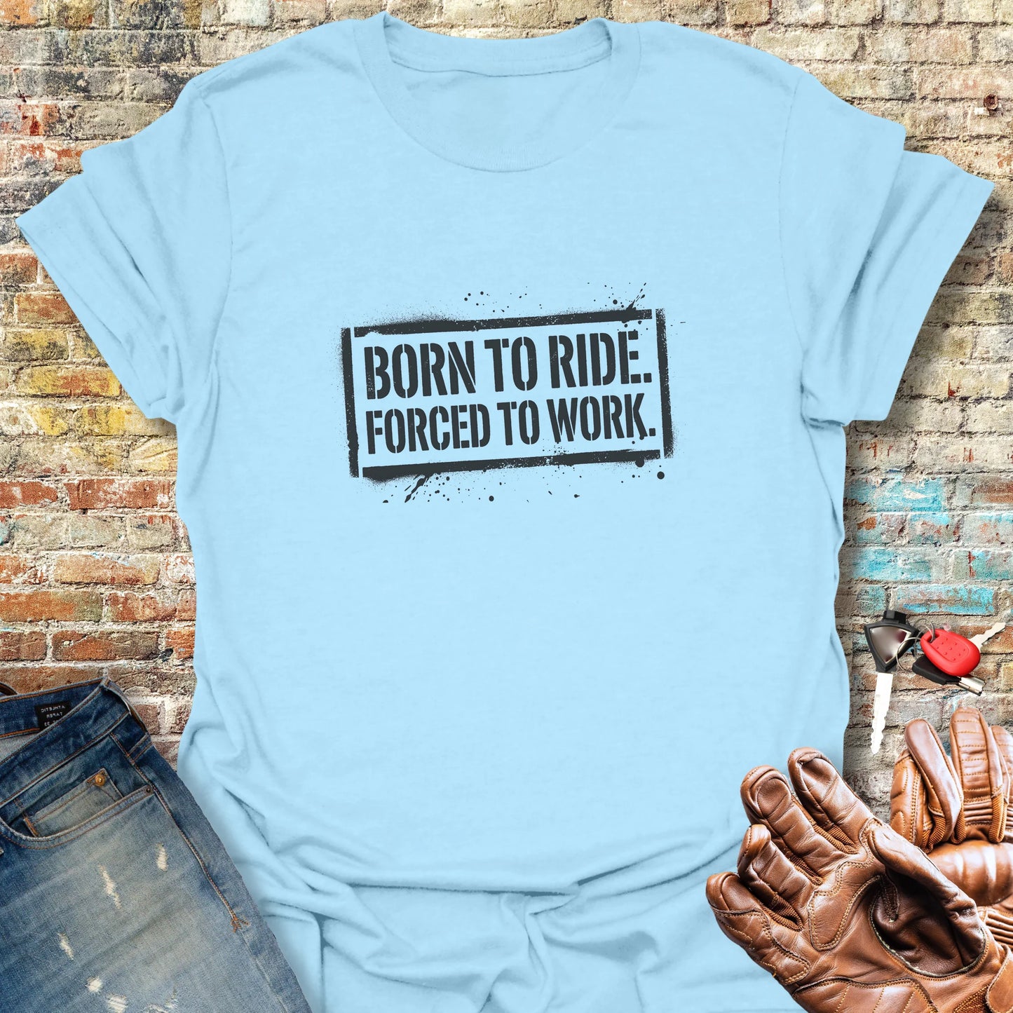 Ride or Work T-Shirt - Light Blue