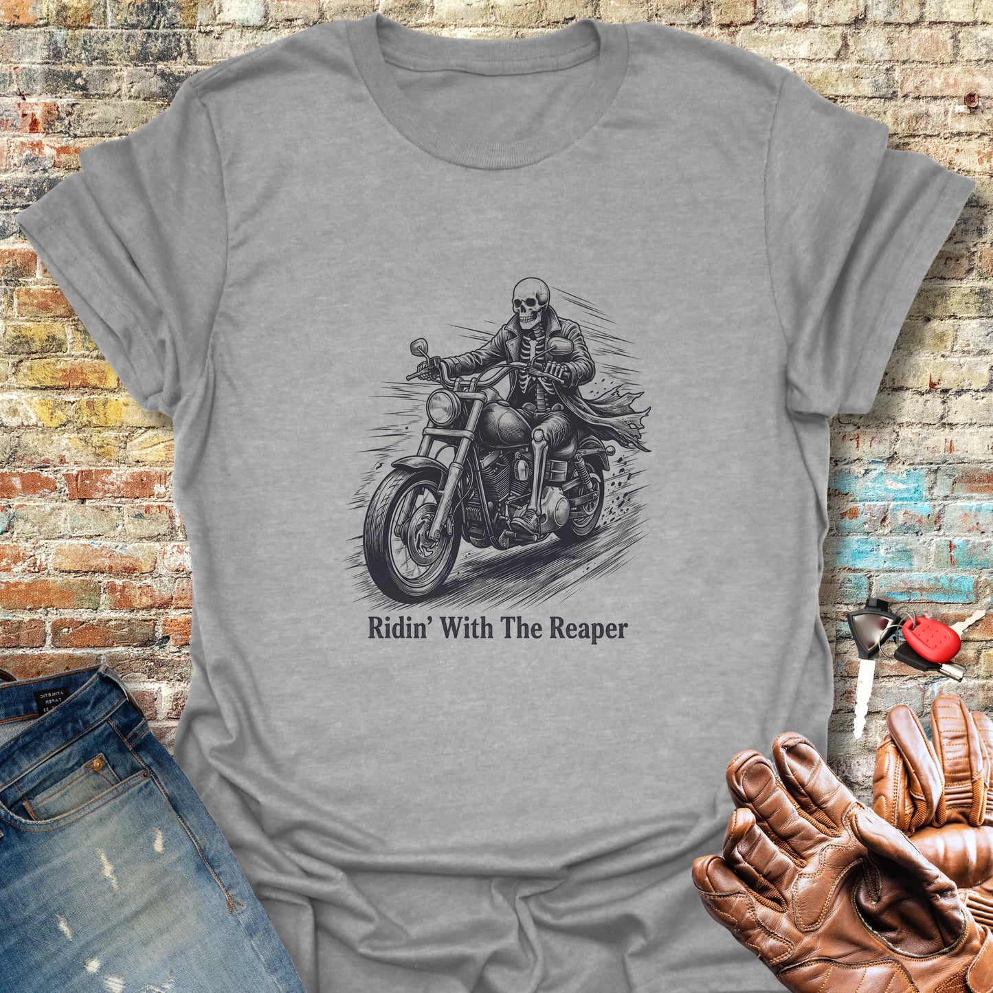 Ridin' With The Reaper T-Shirt - Sport Grey