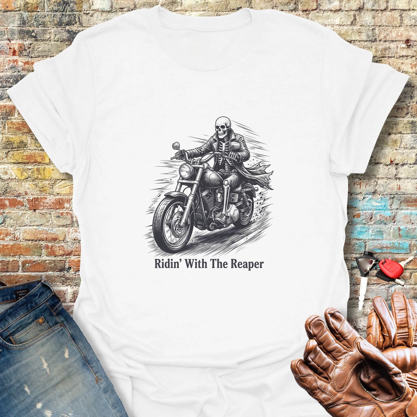 Ridin' With The Reaper T-Shirt - White