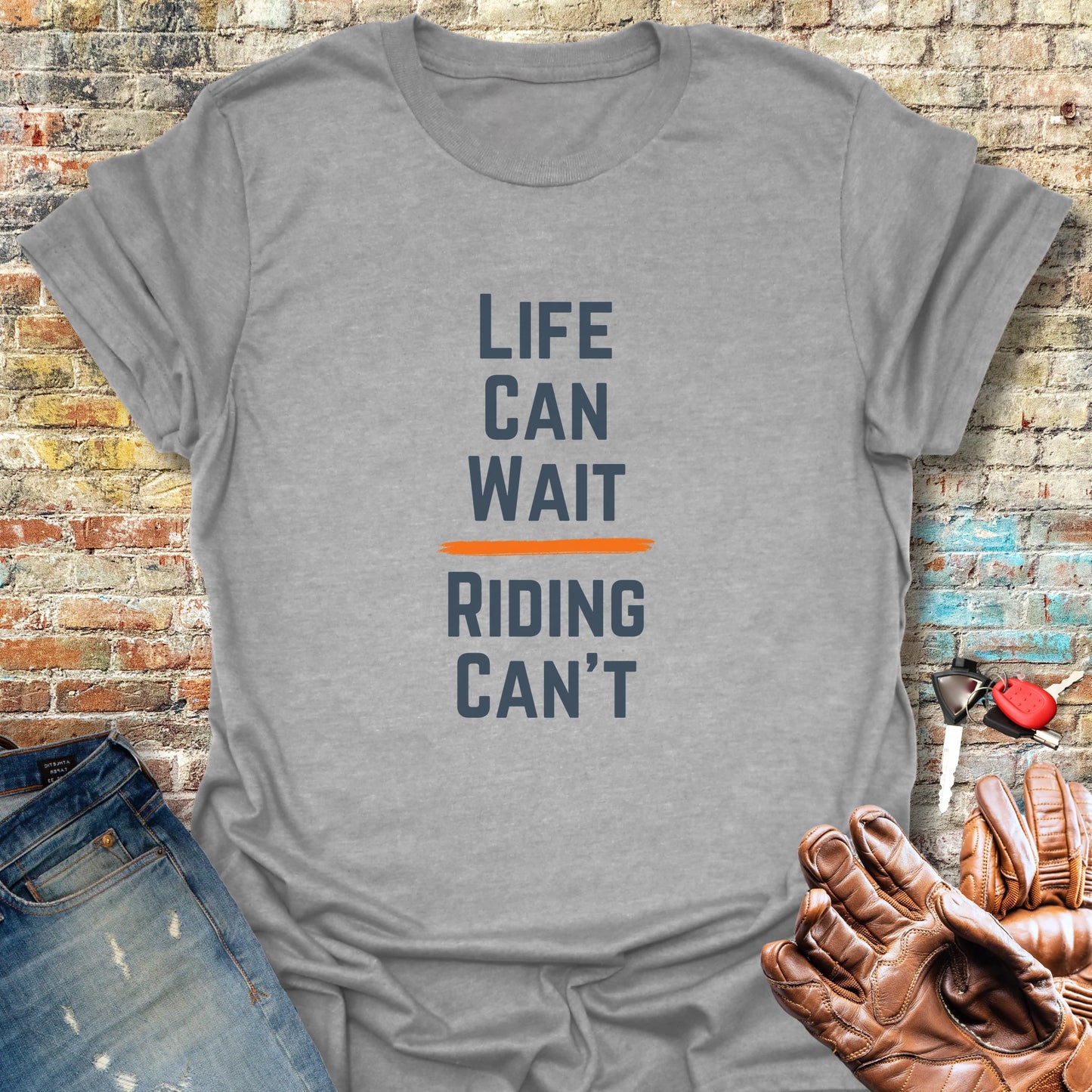Riding Can't T-Shirt - Sport Grey
