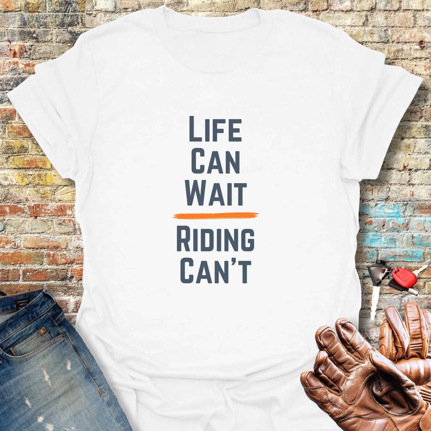 Riding Can't T-Shirt - White