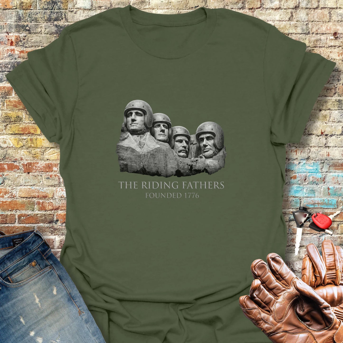 Riding Fathers T-Shirt - Military Green