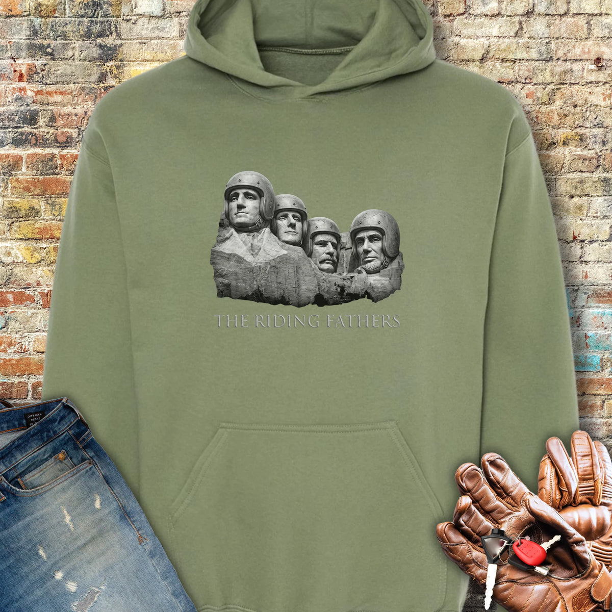 Riding Fathers Hoodie - Military Green