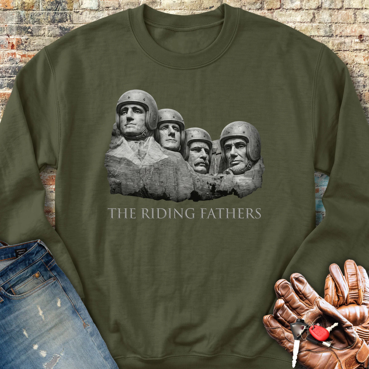 Riding Fathers Sweatshirt - Military Green