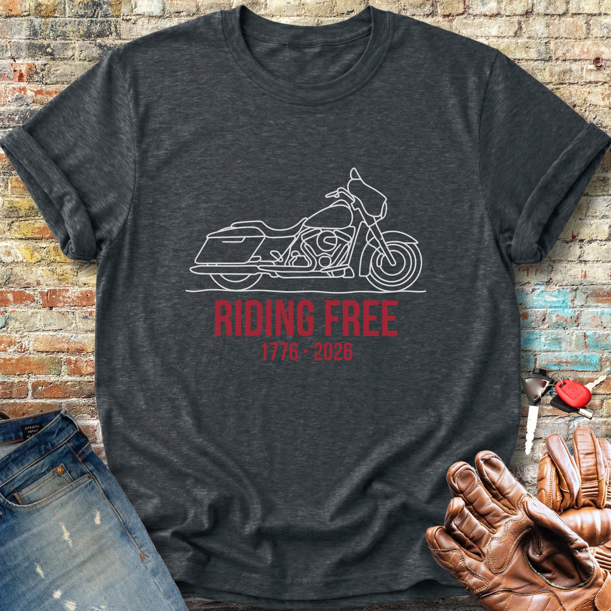 Riding Free 250th Classic T-Shirt - Dark Heather