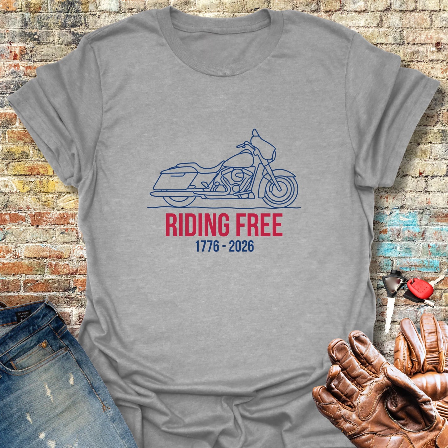 Riding Free 250th T-Shirt - Sport Grey