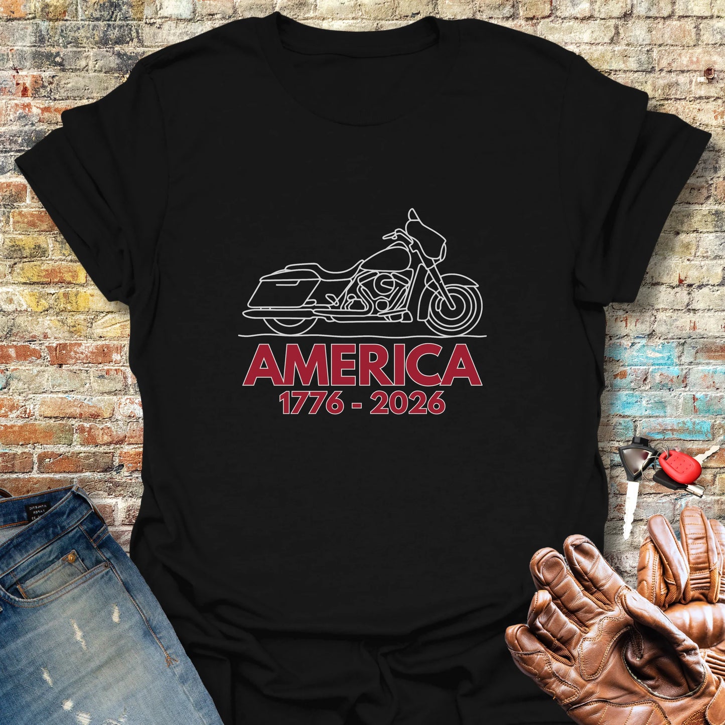 Riding Free America 250 T-Shirt - Black