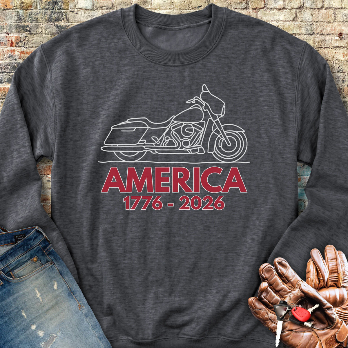 Riding Free America 250 Sweatshirt - Dark Heather