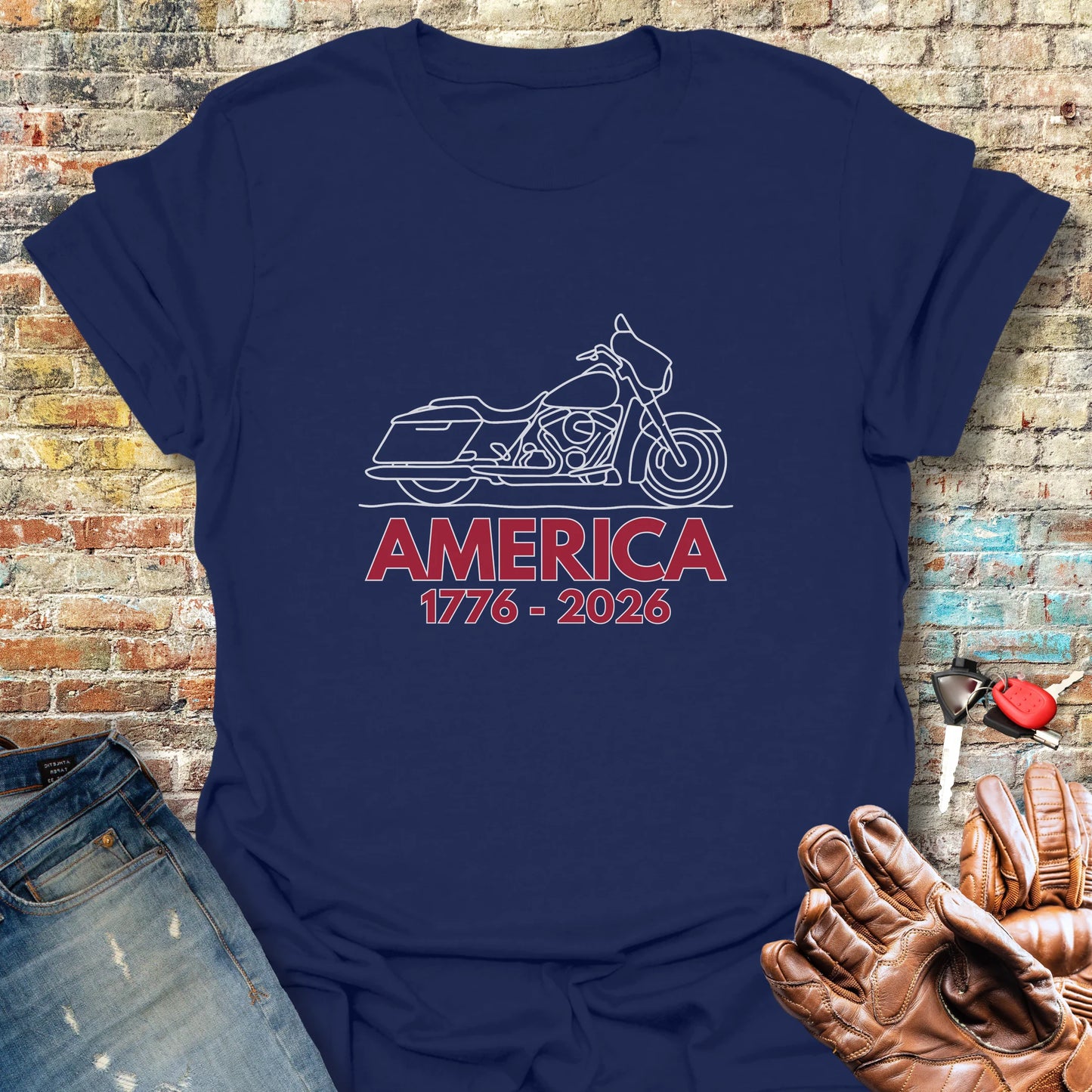 Riding Free America 250 T-Shirt - Navy