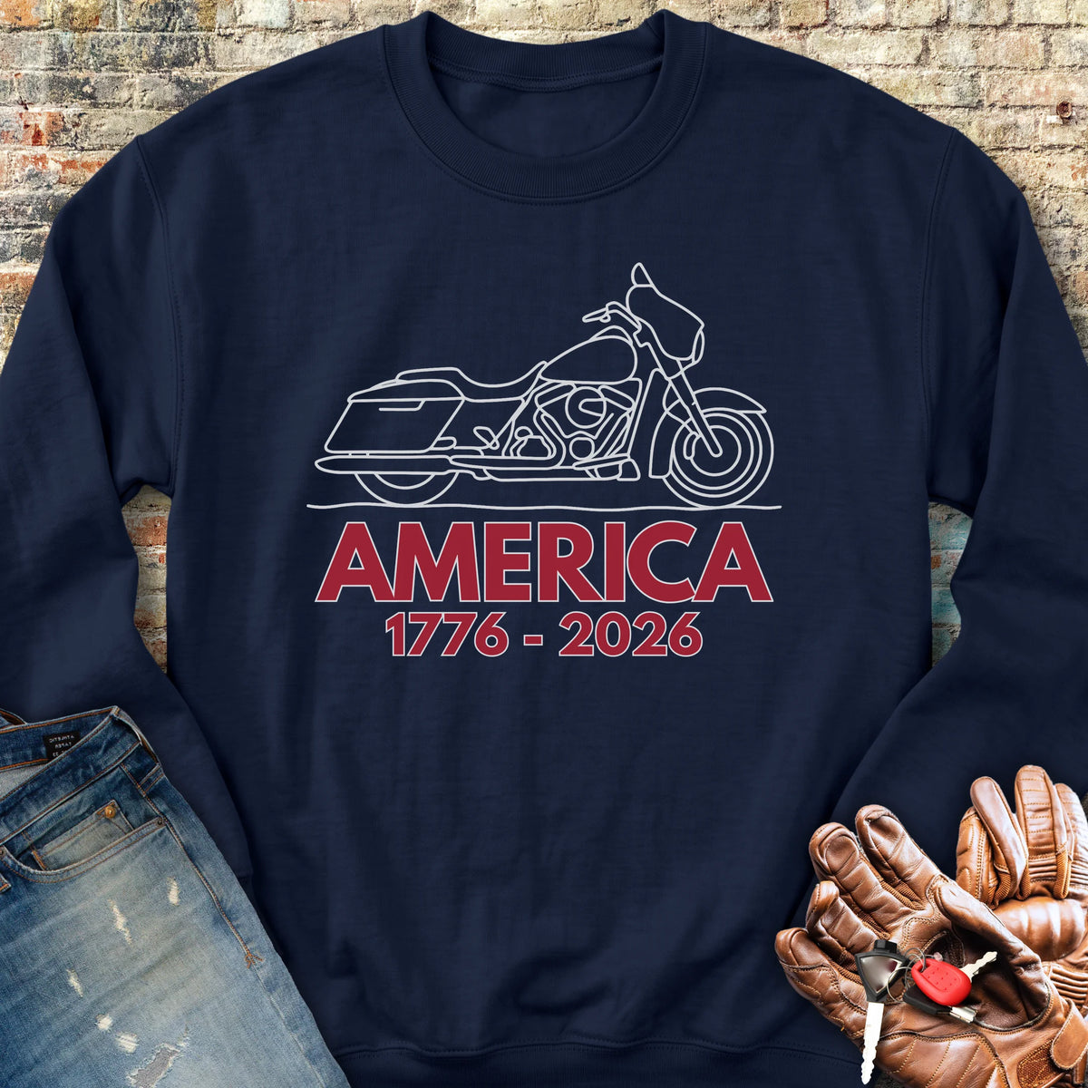 Riding Free America 250 Sweatshirt - Navy