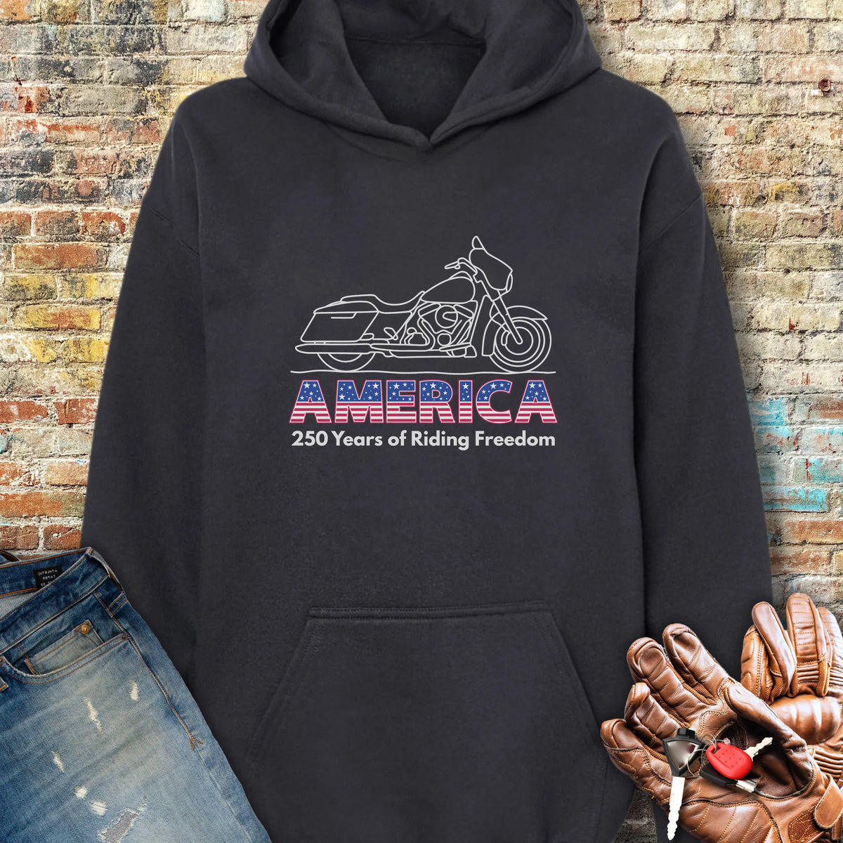 Riding Freedom 250 Hoodie - Black