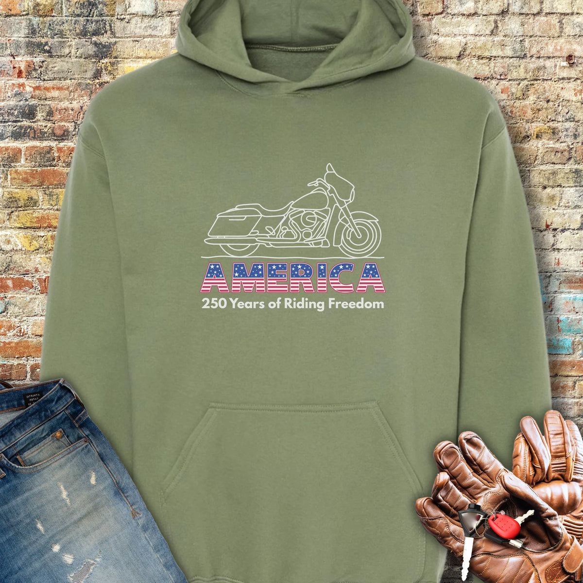 Riding Freedom 250 Hoodie - Military Green