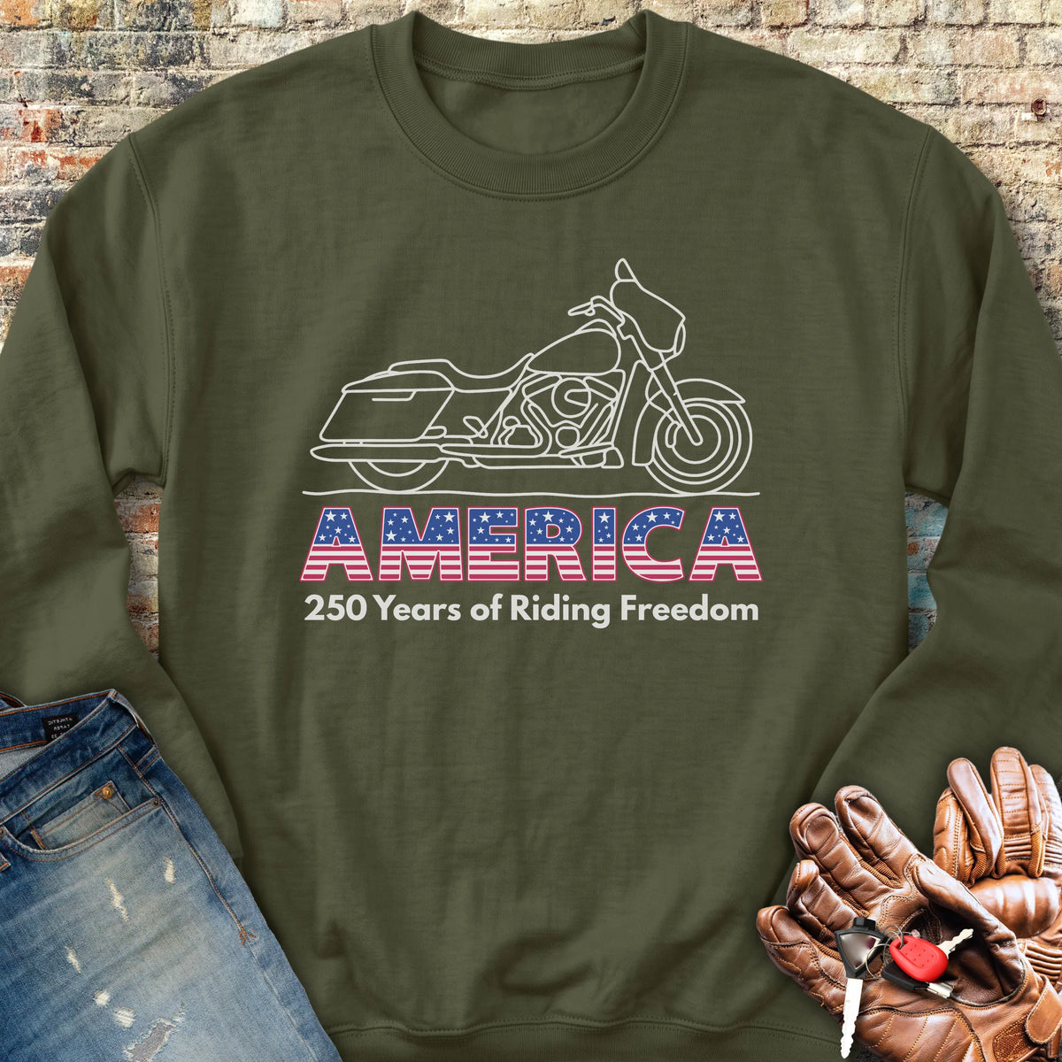 Riding Freedom 250 Sweatshirt - Military Green
