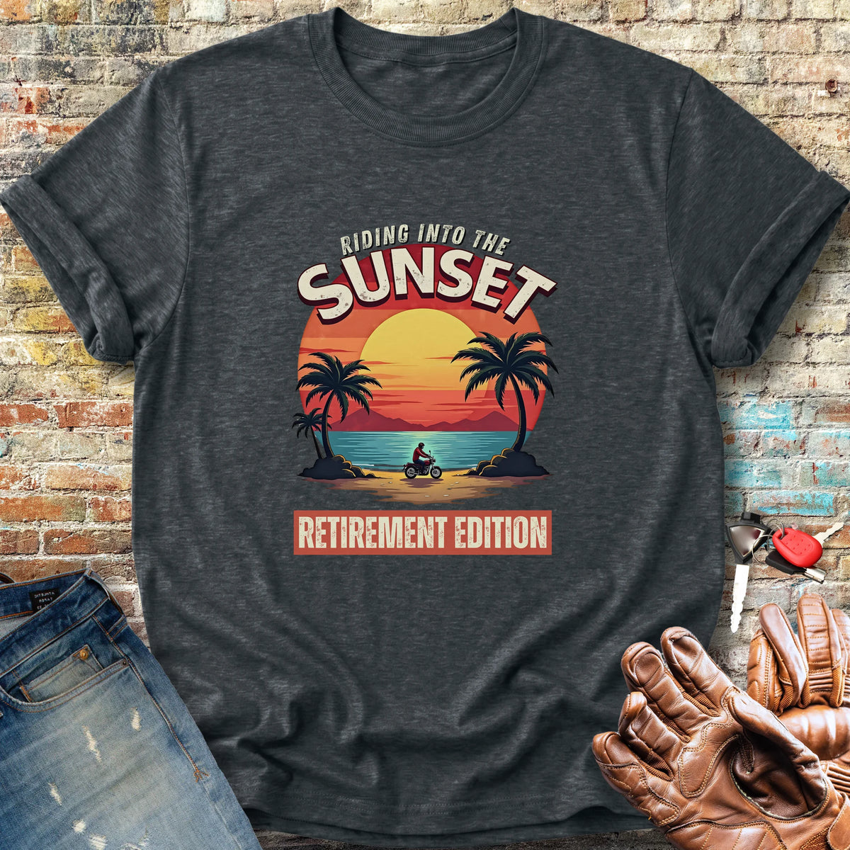 Riding Into The Sunset Classic T-Shirt - Dark Heather