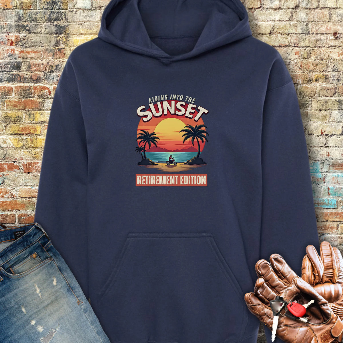 Riding Into The Sunset Hoodie - Navy