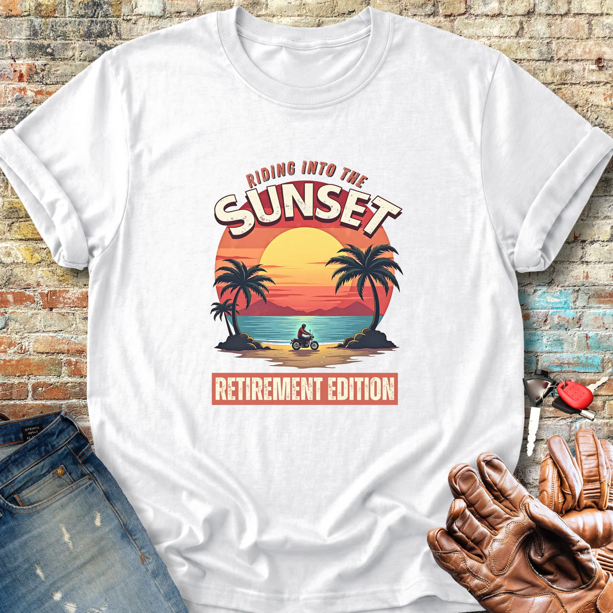 Riding Into The Sunset Classic T-Shirt - White