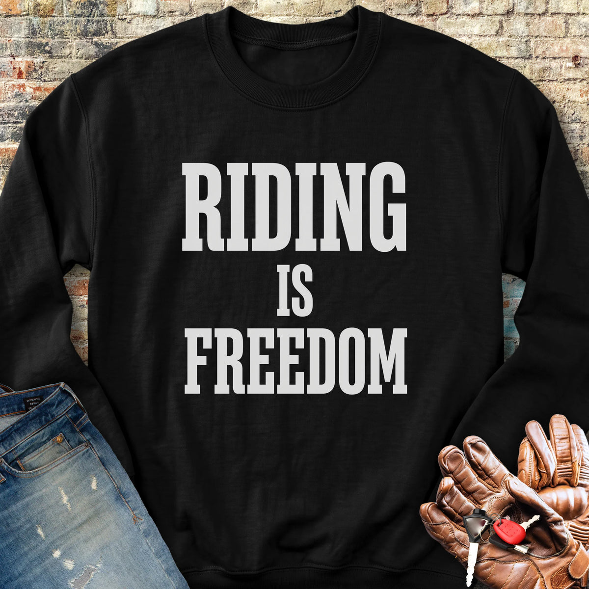 Riding Is Freedom Sweatshirt - Black