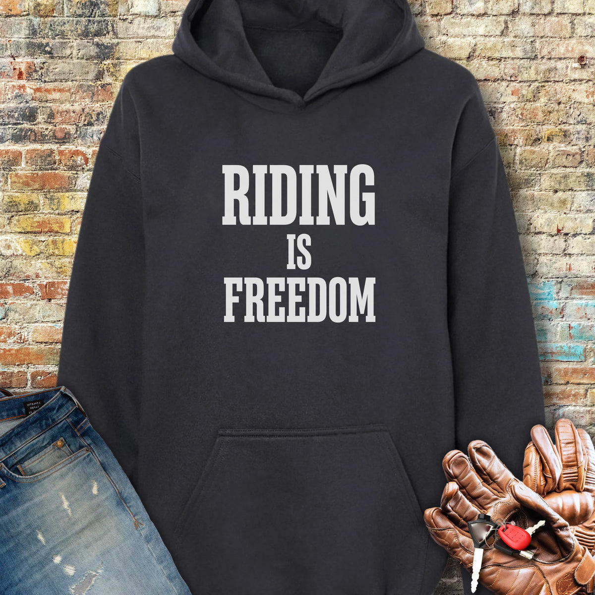 Riding Is Freedom Hoodie - Black