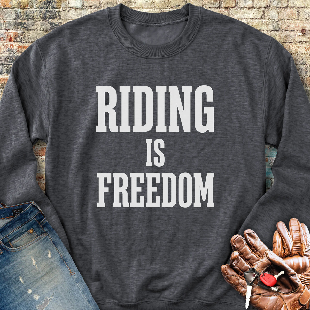 Riding Is Freedom Sweatshirt - Dark Heather