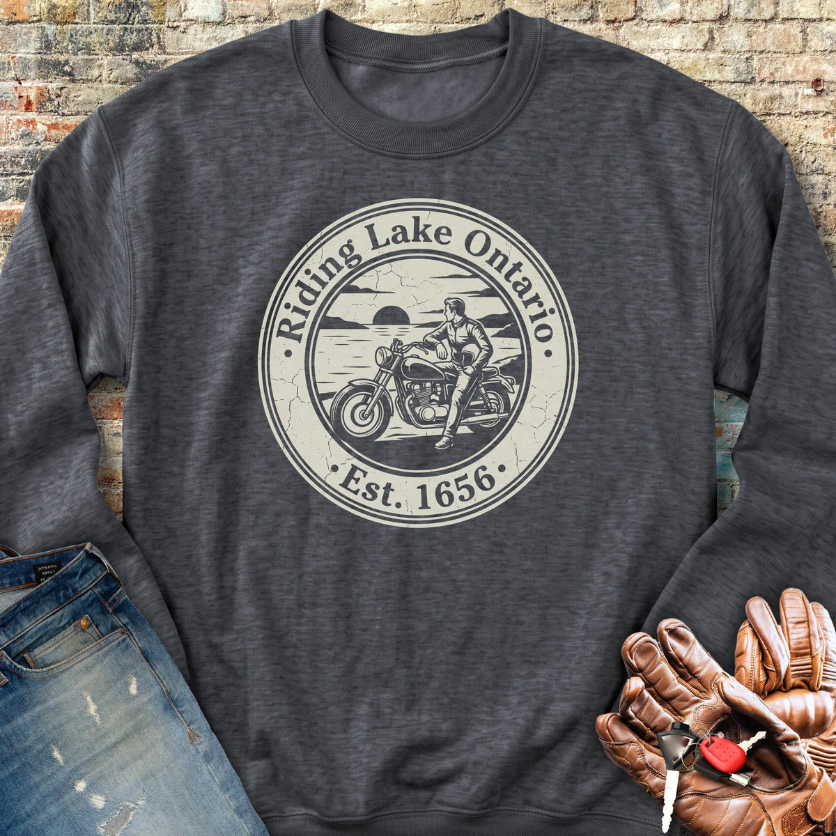 Riding Lake Ontario Sweatshirt - Dark Heather
