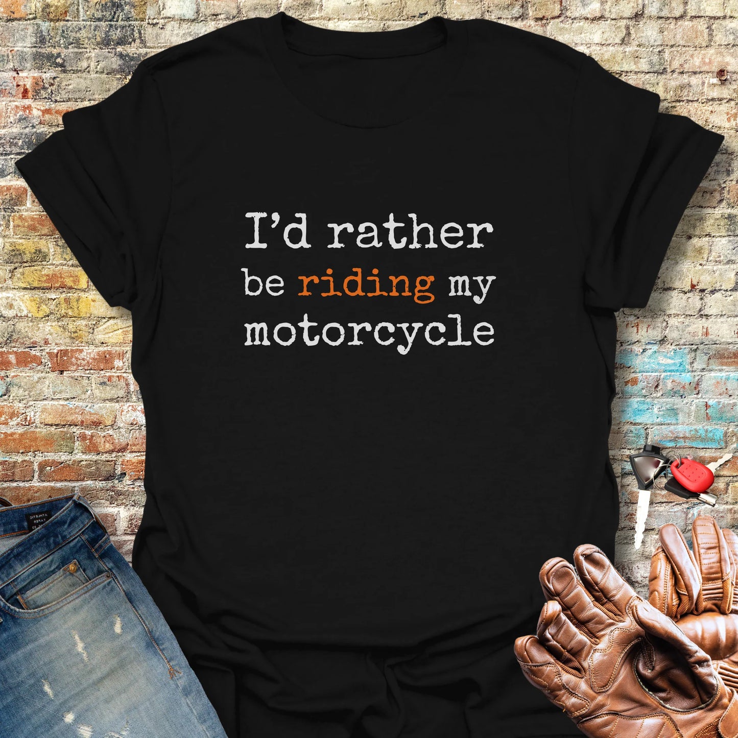 Riding My Motorcycle T-Shirt - Black