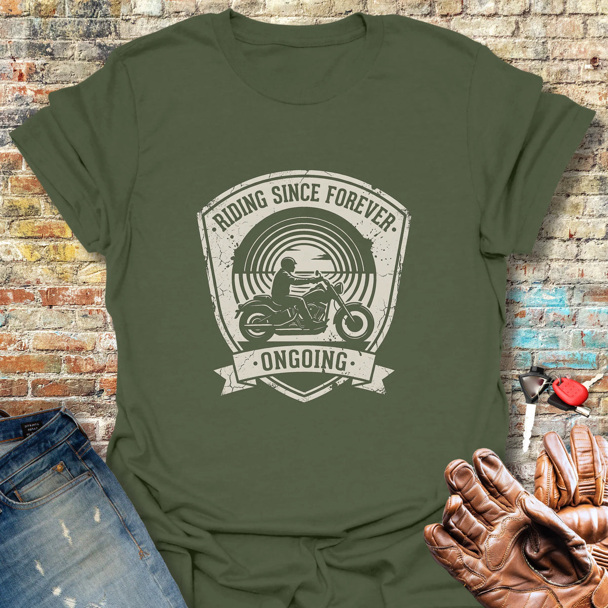 Riding Since Forever Softstyle T-Shirt - Military Green