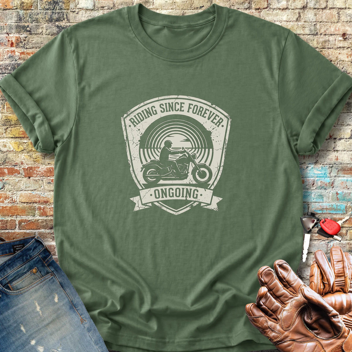 Riding Since Forever Classic T-Shirt - Military Green
