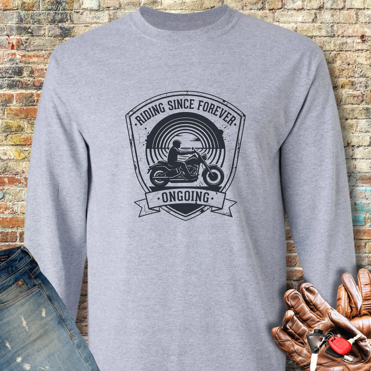 Riding Since Forever Long Sleeve T-Shirt - Sport Grey