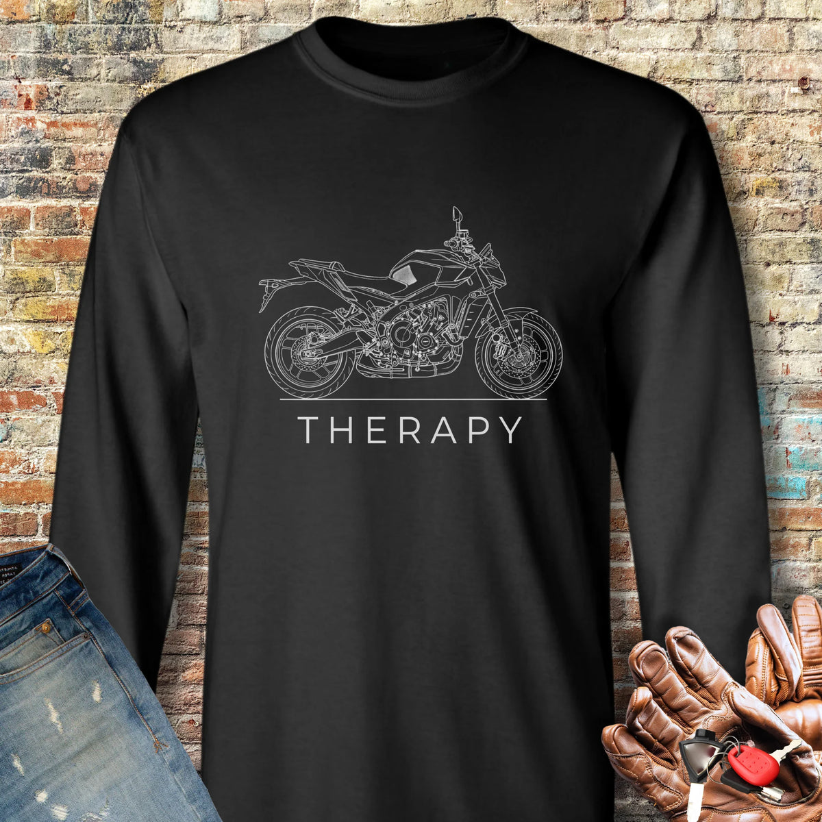 Riding Therapy Long Sleeve T-Shirt - Black