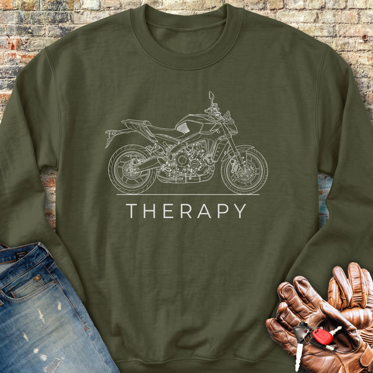 Riding Therapy Sweatshirt - Military Green