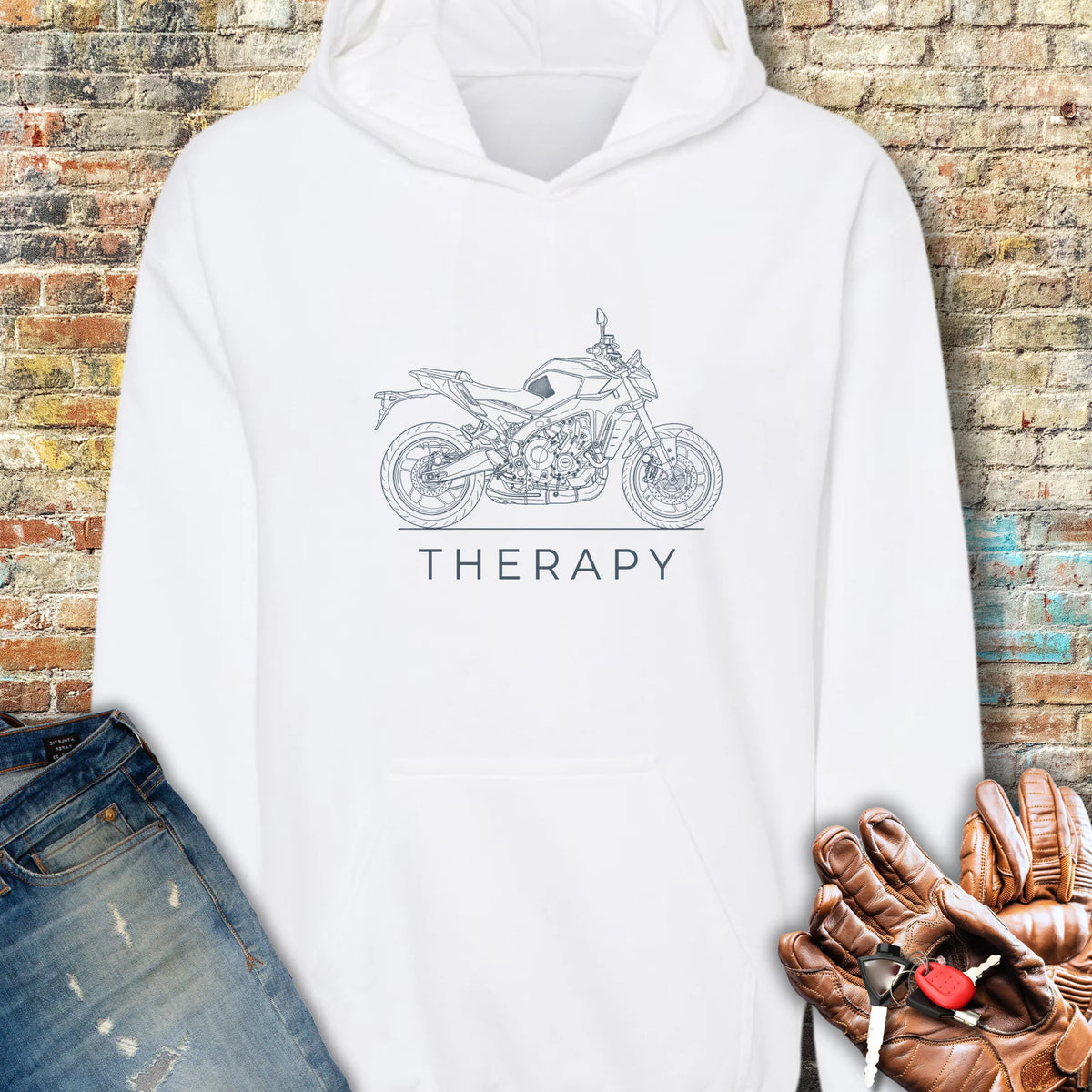Riding Therapy Hoodie - White