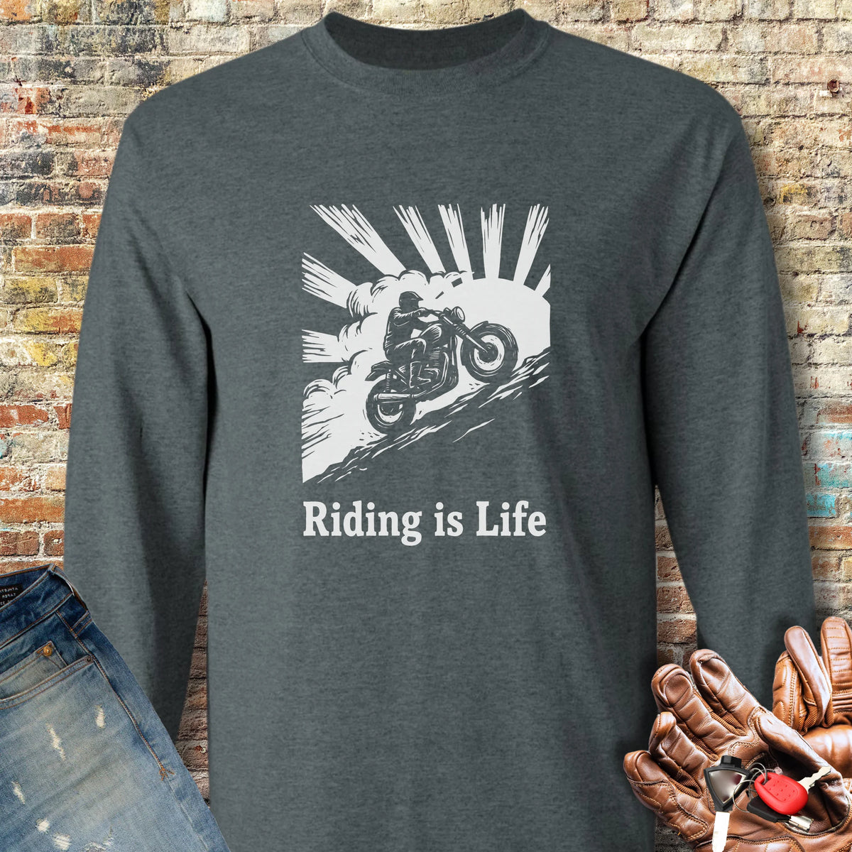 Rising Ridge Long Sleeve T-Shirt - Dark Heather